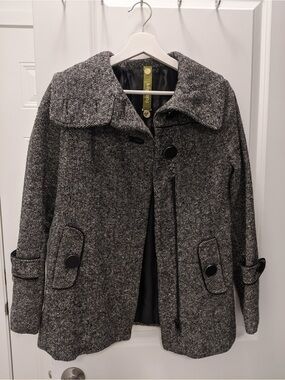 Soia & Kyo Tweed Wool Blend Peacoat Jacket